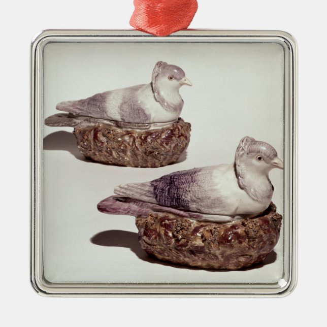 Para av Staffordshire krukmakeritureens Julgransprydnad Metall (Framsidan)