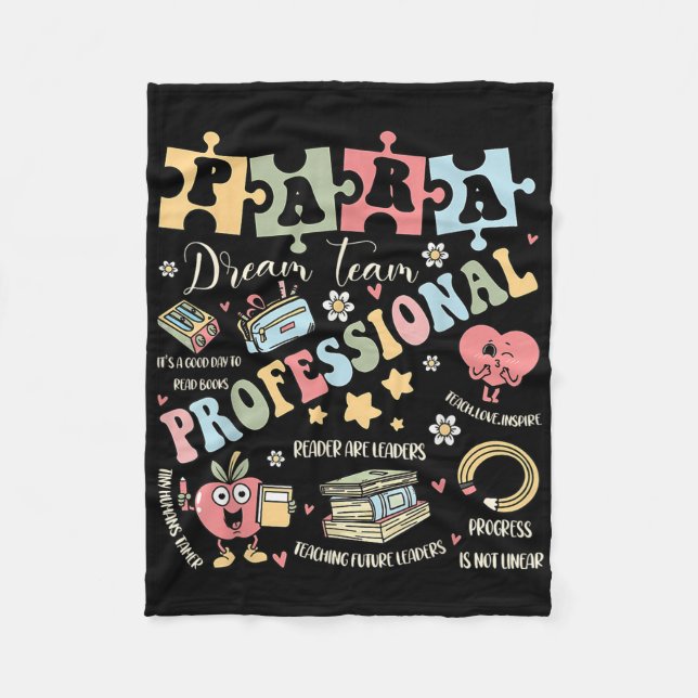 Para Dream Team Teacher ParaProfessional Parapeda Fleecefilt (Framsidan)