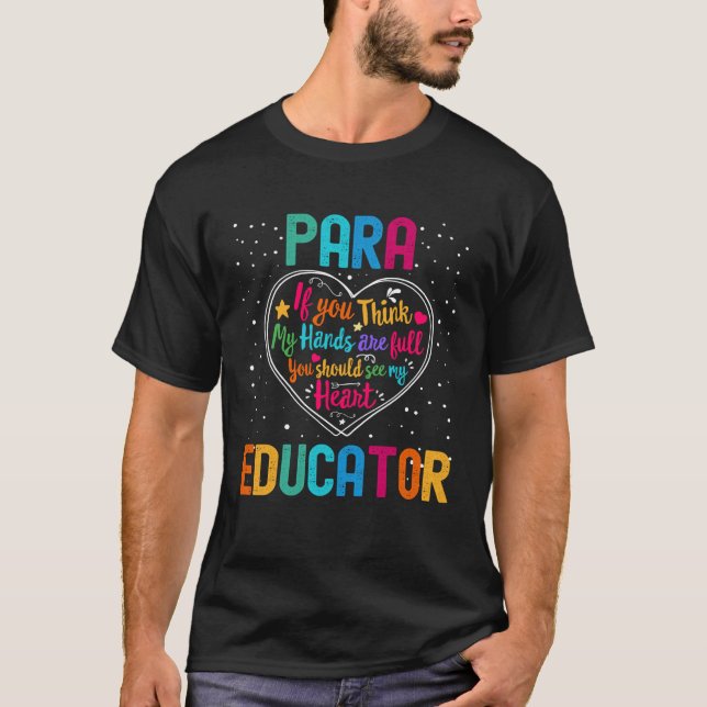Para Educator Apprecition Week Back to school Hea T Shirt (Framsida)