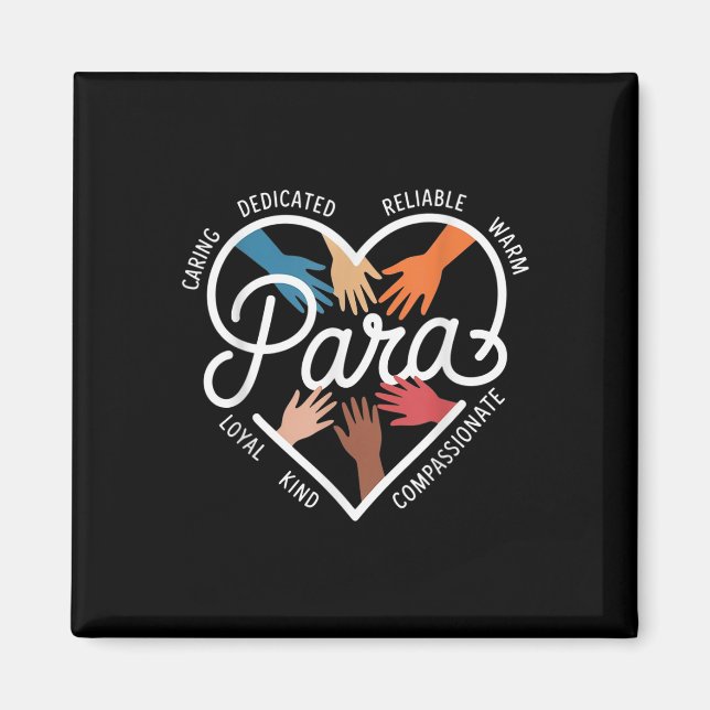 Para Heart Paraprofessionale Teacher Parapedator _ Magnet (Framsidan)