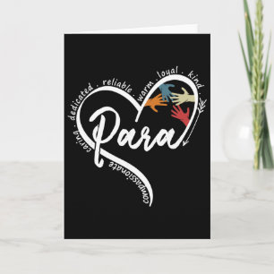 Para Heart Paraprofessionell Lärare Paraeducator Kort