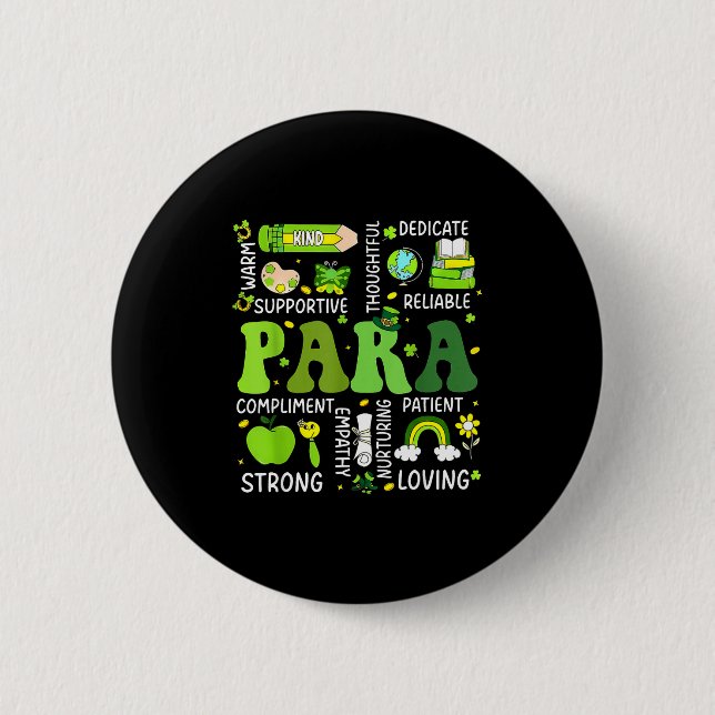Para lärare st patricks dag paraprofessionell knapp (Framsida)