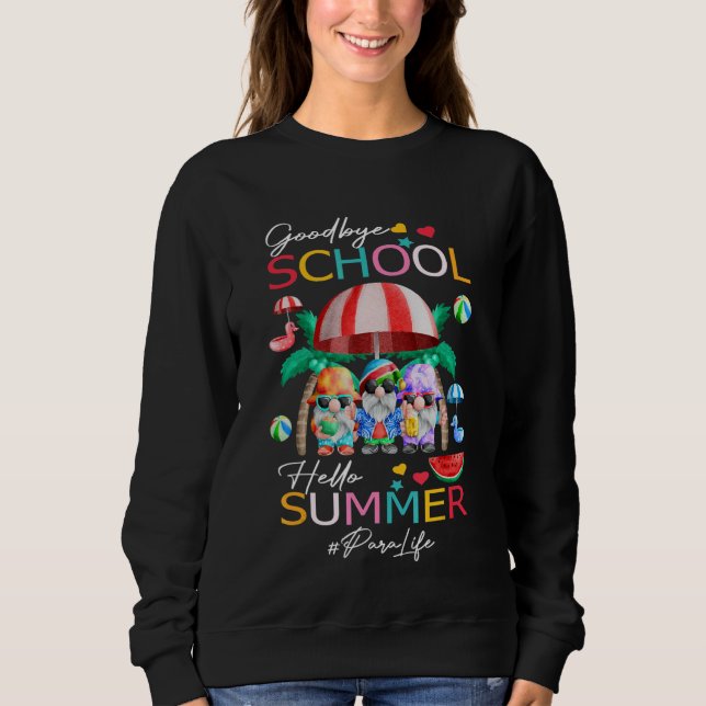 Para Life Adjö School Hej Summer Vacation Gno T Shirt (Framsida)