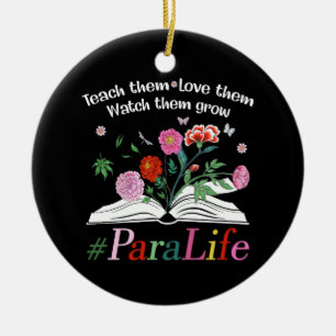 Para Life Paraprofessionell Flower Lärare tillbaka Julgransprydnad Keramik