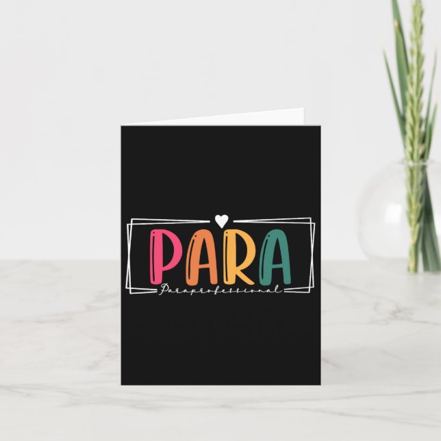 Para Paraprofessional Paraeducator Första dagen ti Kort (Framsida)