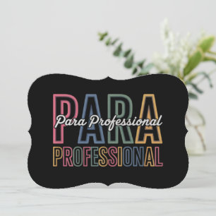 Para Paraprofessional Paraeducator Första dagen ti Kort
