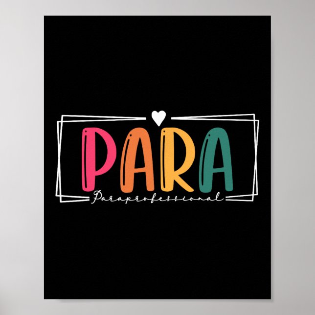 Para Paraprofessional Paraeducator Första dagen ti Poster (Framsidan)