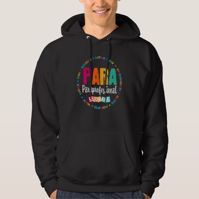 Para Paraprofessionell Squad Teacher Educator Assi Hoodie (Framsida)