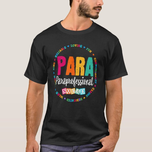 Para Paraprofessionell Squad Teacher Educator Assi T Shirt (Framsida)