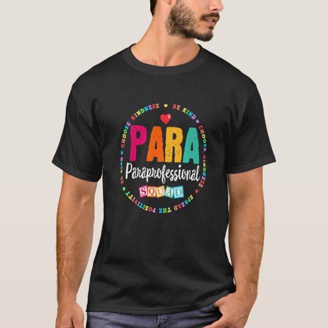Para Paraprofessionell Squad Teacher Educator Assi T Shirt (Framsida)