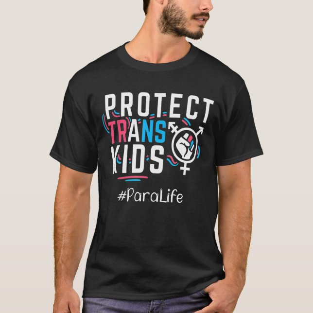 Para Protect Trans Kids Transgender Lgbt Pride Mon T Shirt (Framsida)