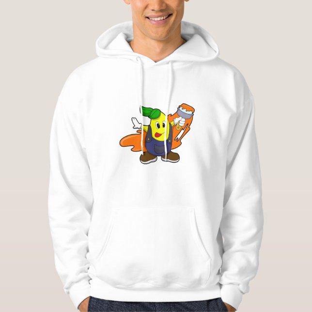 Pära som målarfärg med färgpensel hoodie (Framsida)