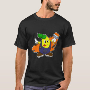 Pära som målarfärg med färgpensel t shirt