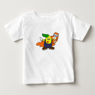 Pära som målarfärg med färgpensel t shirt
