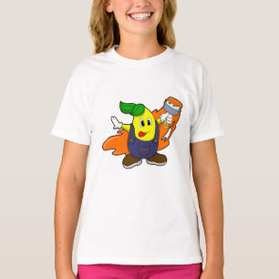 Pära som målarfärg med färgpensel t shirt