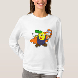 Pära som målarfärg med färgpensel t shirt