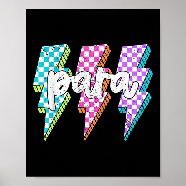 Para Squad Paraprofessionell Lacher Lightning Bolt Poster (Framsidan)