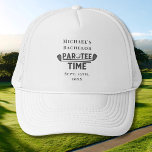 Para Tee Time Hat | Bachelor Golf Helg Keps<br><div class="desc">Para Tee Time Hat | Bachelor Golf Helg Personlig Hats är perfektens nyckelord för dina vänner att minnas din speciella dag. Skål för en roligt och en minnesvärd reklamfest! Lägg till anpassningsbarnas ordalydelse i den här designen genom att använda rutorna "Redigera den här designmallen" på objektets höger eller klicka på...</div>