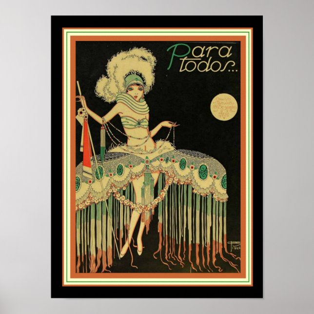 Para Todos Art Deco Poster 12 x 16 (Framsidan)