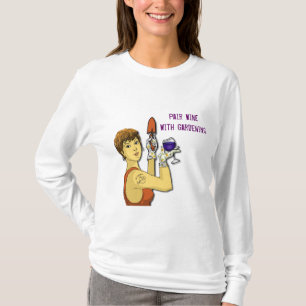 Para vin med att arbeta i trädgården tee shirt