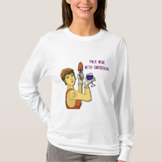 Para vin med att arbeta i trädgården tee shirt