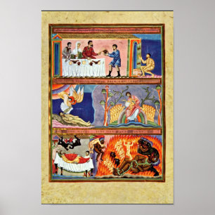Parabeln av den rikeman- och Lazarus folion 78 R Poster