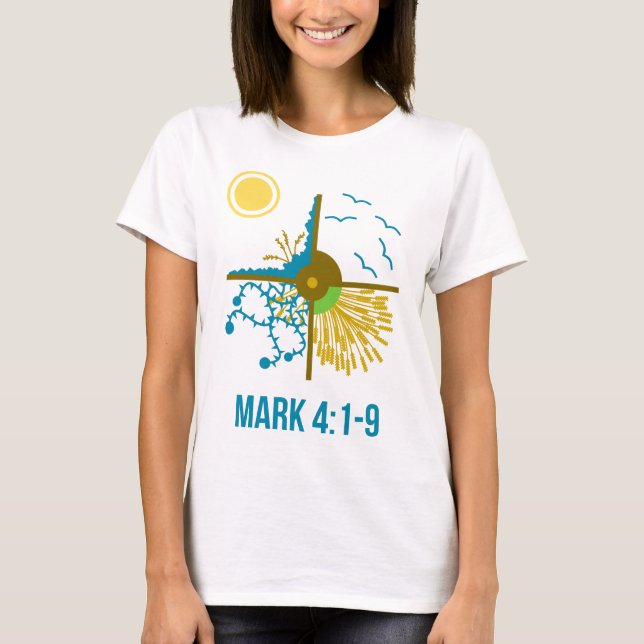 Parabeln av soweren/fyra smutsar - gospelet av tee shirt (Framsida)