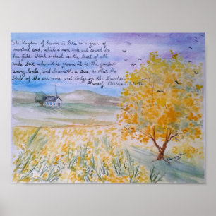 Parable of the Mustard Seed Watercolor Poster