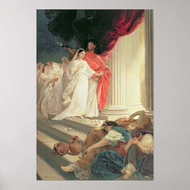 Parable of the Wise and Foolish Virgins, 1886 Poster (Framsidan)