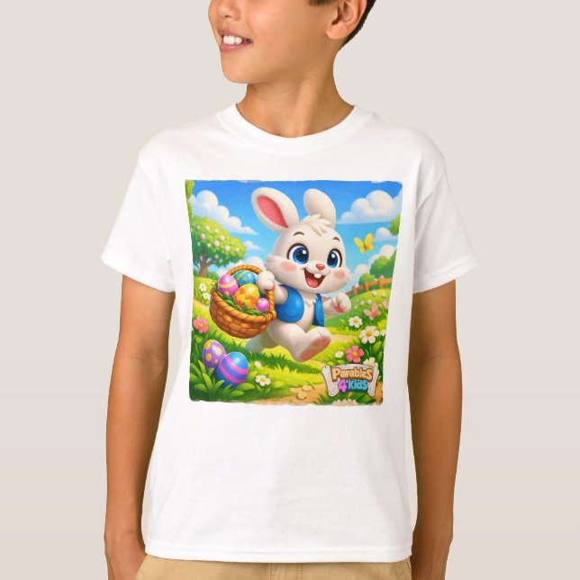 Parables4Kids Easter Bunny T Shirt (Framsida)