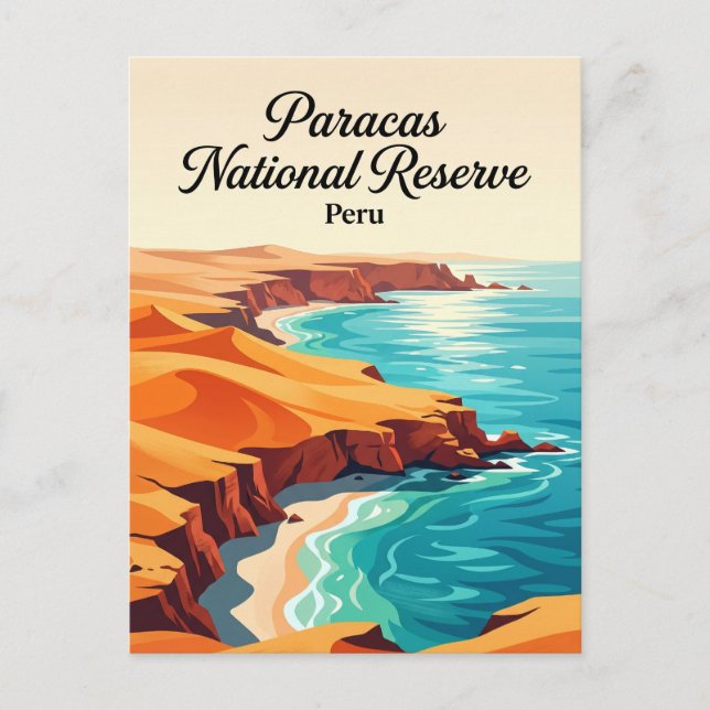 Paracas nationalreservat Peru Vykort (Framsida)