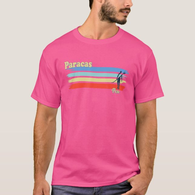 Paracas Peru Surfing Beach T Shirt (Framsida)