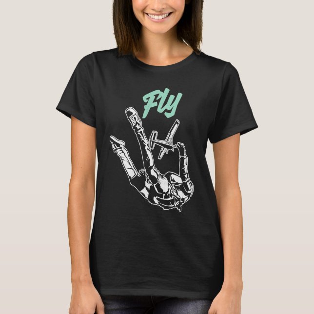 Parachute Skipping Paraglider T Shirt (Framsida)