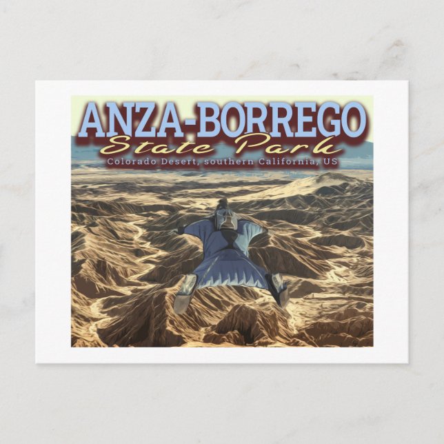 PARACHUTING - ANZA BORREGO DESERT - CALIFORNIA USA VYKORT (Framsida)