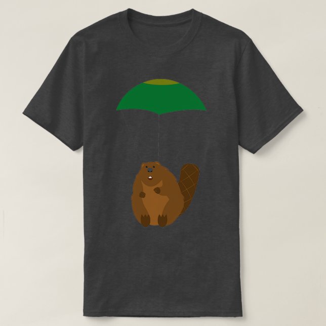 Parachuting Beaver T Shirt (Design framsida)