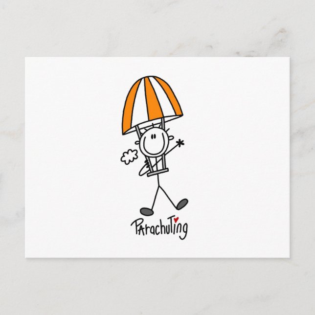 Parachuting Stick figur Vykort (Framsida)