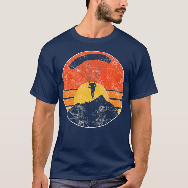 Parachuting Vintage Paragliding Skydiving T Shirt (Framsida)