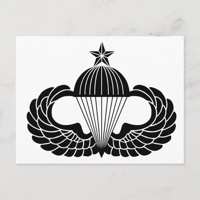 Parachutist badge, Senior Vykort (Framsida)