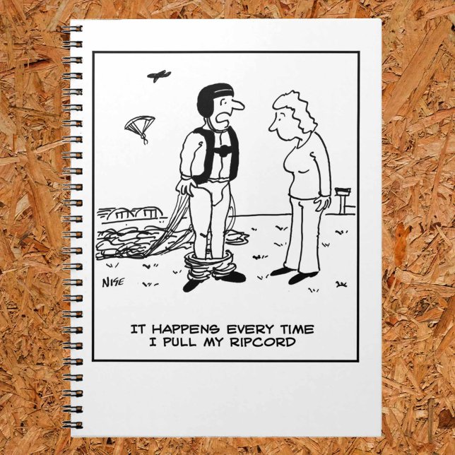 Parachutist Skydiving by Fallskärm har problem Anteckningsbok (Skapare uppladdad)