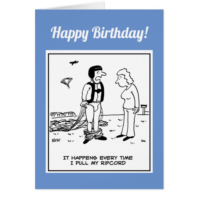 Parachutists byxor faller ner. hälsningskort (Framsidan)