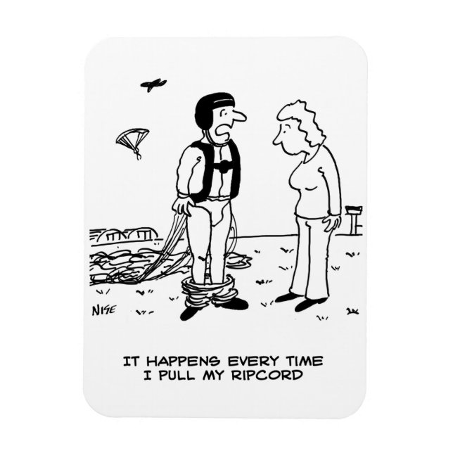 Parachutists byxor faller ner - magnet (Vertikal)