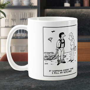 Parachutists byxor faller ner. Skydiver Kaffemugg