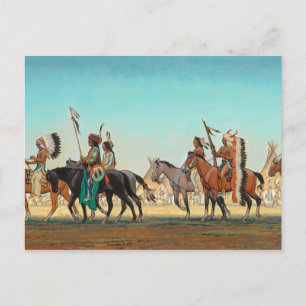 Parad av krigare av Maynard Dixon Vykort