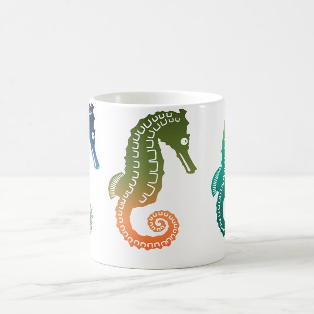 Parad av tropiska Seahorses Kaffemugg (Center)