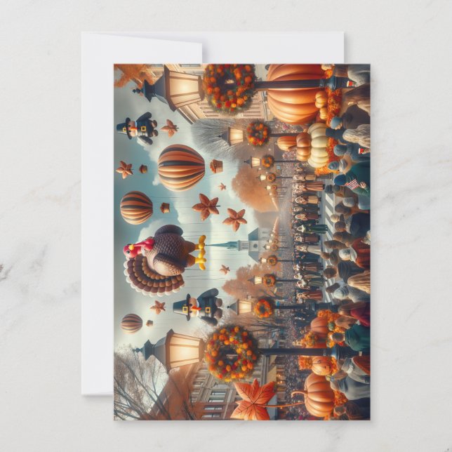 Parad-hälsningskort för thanksgiving julkort (Framsida)