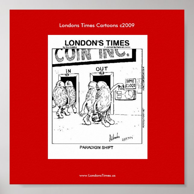 Paradigm Shift Funny Tecknad Rick London Poster (Framsidan)