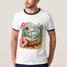Paradis funnen Tropisk Kokos Strand T-Shirt