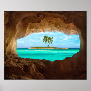 Paradis i det karibiskt poster