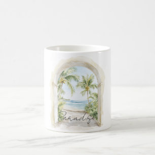 Paradis Oceanvy Tropiska Palmträd Kaffemugg