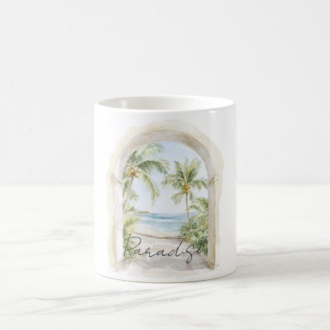 Paradis Oceanvy Tropiska Palmträd Kaffemugg (Center)